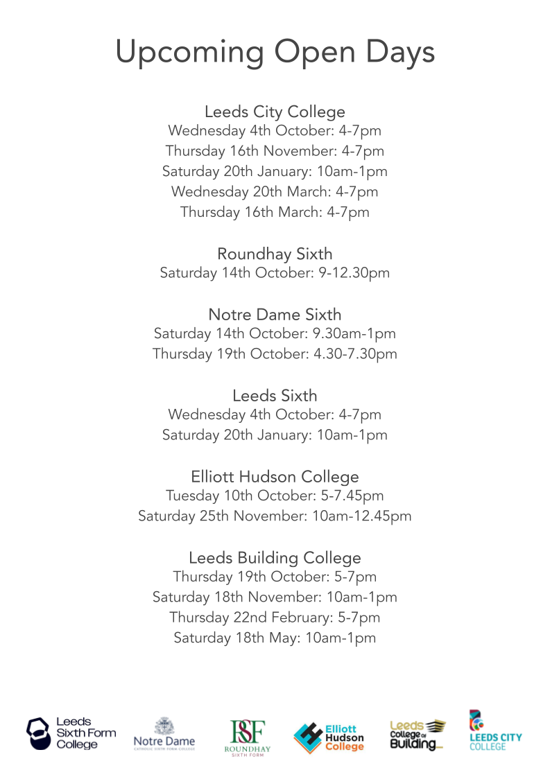 Coop Academy Leeds Open Days